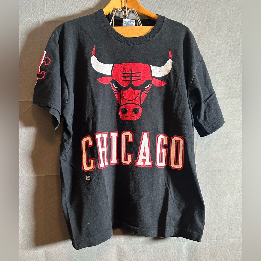 VTG 90s Chicago Bulls Pro Player Spell Out Double Sided Shirt XL Single Stitch